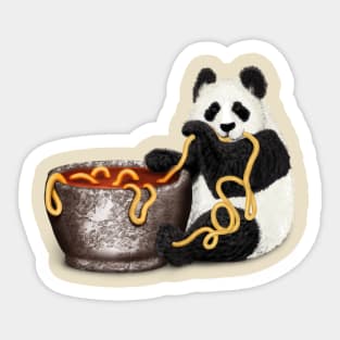 Panda Eating Noodles Sticker